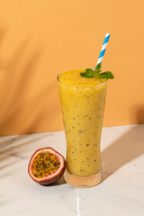 Fresh and healthy passion fruit smoothie