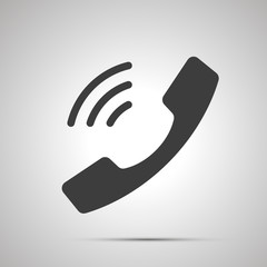 Handset with sound waves simple black icon