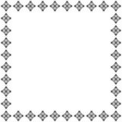 Ornamental borders design, square vintage frame. Monochrome drawing