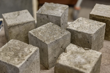 Concrete cubes. Samples of hardened concrete for laboratory tests
