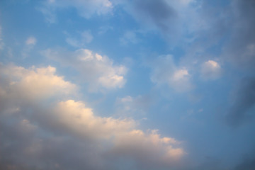 Fototapeta na wymiar Clouds in the blue sky. A beautiful clouds against the blue sky background. Beautiful cloud pattern in the sky.