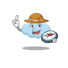 mascot design concept of blue cloud explorer with a compass