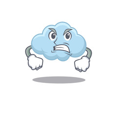 Mascot design concept of blue cloud with angry face