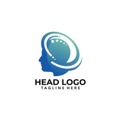 Obraz premium head logo icon vector isolated