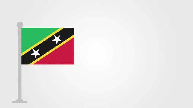 St. Kitts And Nevis short flag animation on tiny flagpole.