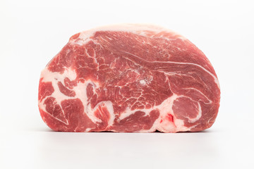 Thick pork on white background