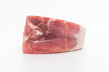 Thick pork on white background