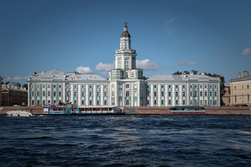 St. Petersburg, Russia  -Kunskamera view on a summer evening from the Neva.  Boat trip on the Neva