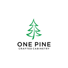 Fototapeta na wymiar Creative modern pine tree logo template design vector illustration