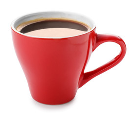 Cup of coffee on white background