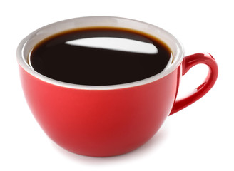 Cup of coffee on white background
