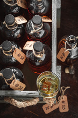 Aged brendy in the old distillery warehouse