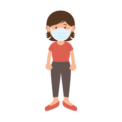 woman with face mask isolated icon vector illustration design