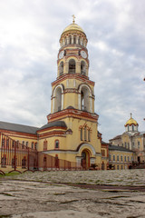 Abkhazia, New Athos. View of the monastery with golden domes