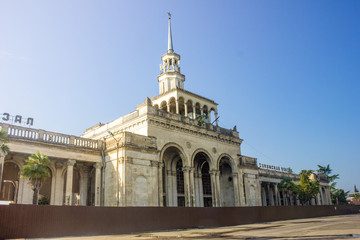Fototapeta na wymiar Abkhazia Sukhum, the main station. railway station of the Abkhaz railway