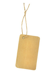 Blank cardboard tag isolated on white