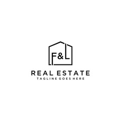 Creative modern house real estate logo design template illustration