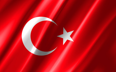 Image of a waving turkish flag.