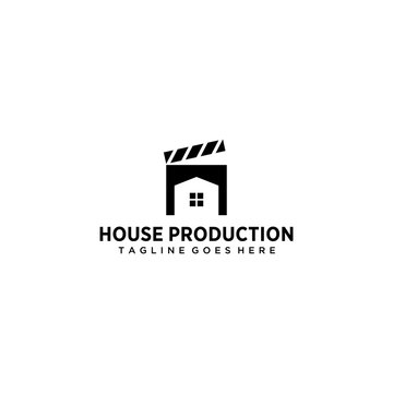 Creative modern film house production logo icon vector template