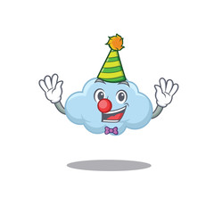 cartoon character design concept of cute clown blue cloud