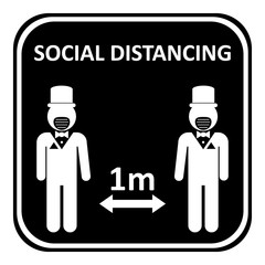 Illustration of social distancing.