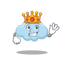 A Wise King of blue cloud mascot design style