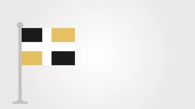 Levis short flag animation on tiny flagpole.