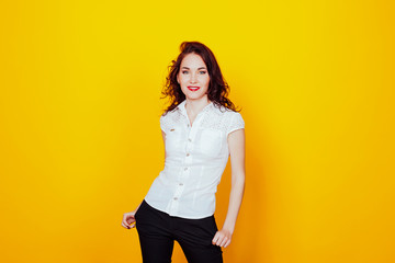 portrait of a beautiful young woman smiling happy