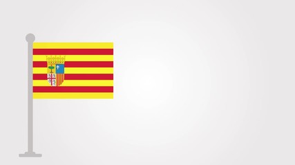 Aragon short flag animation on tiny flagpole.