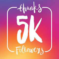 Thanks 5K followers. Social media subscriber banner