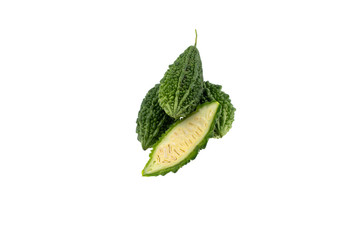 bitter melon isolated on white background