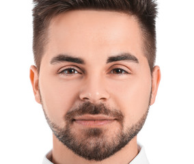 Obraz premium Portrait of young businessman on white background