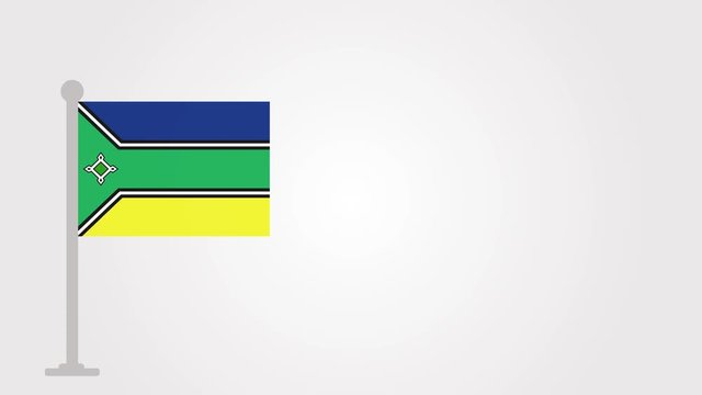 Amapa short flag animation on tiny flagpole.