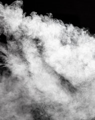 White smoke on a black background.