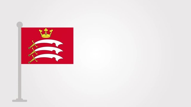 Middlesex short flag animation on tiny flagpole.