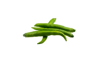 green chili isolated on white background