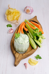 Curd cheese sauce with herbs
