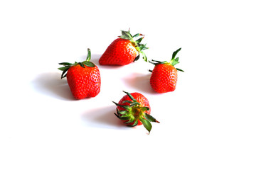 Strawberries on a white background