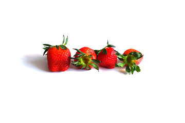 Strawberries on a white background