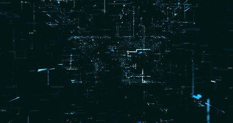 Abstract digital network data background, 3D rendering