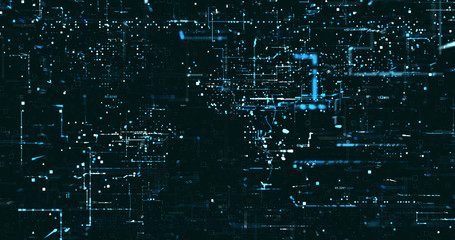 Abstract digital network data background, 3D rendering