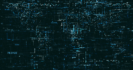 Abstract digital network data background, 3D rendering
