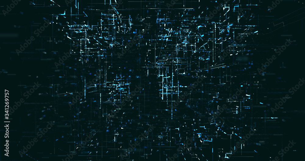Wall mural abstract digital network data background, 3d rendering