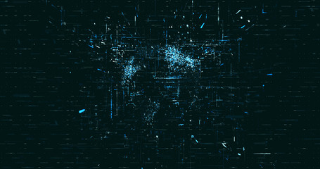 Abstract digital network data background, 3D rendering