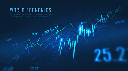 Stock market or forex trading graph