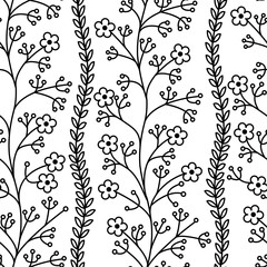 Floral pattern. Wildflowers. Seamless pattern on a white isolated background