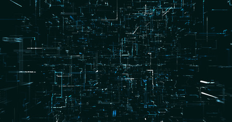 Abstract digital network data background, 3D rendering