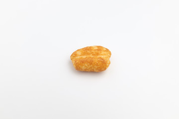 Brown rice cracker on white background