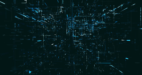 Abstract digital network data background, 3D rendering