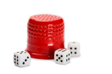Thimble and miniature dice